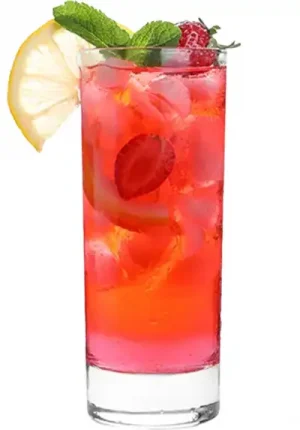 strawberry freckled lemonade vodka drink
